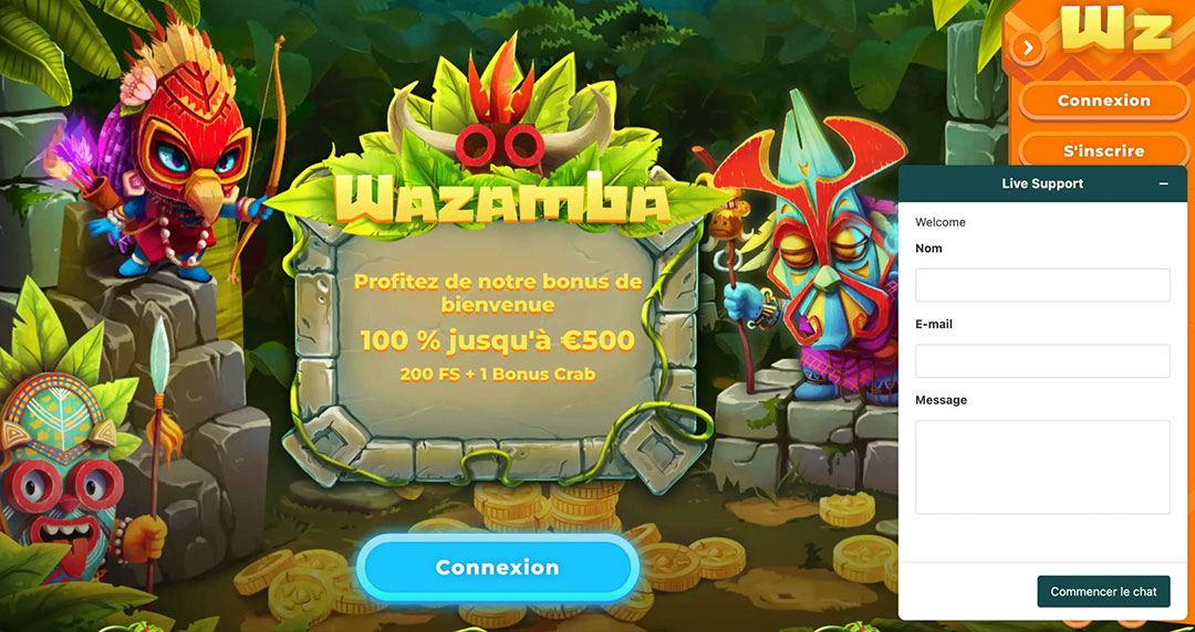 support client wazamba casino