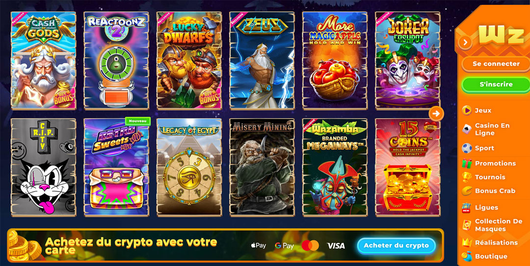 Wazamba Casino jeux